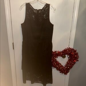 Isaac Mizrahi Black Lace Midi Dress